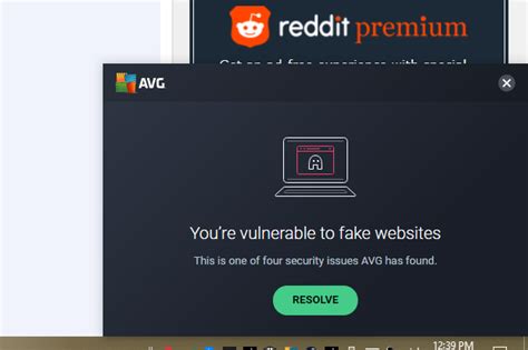 avg you are vulnerable to fake websites